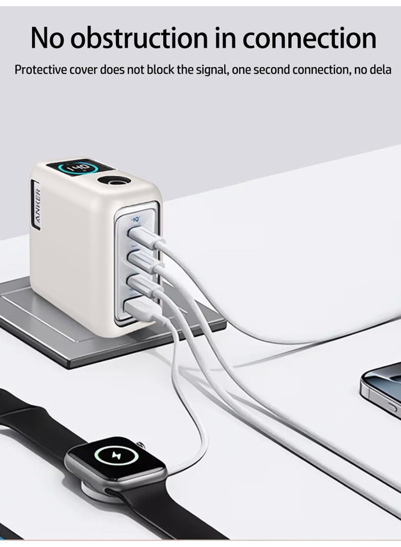 Case for Anker Zolo Laptop Charger 140W, Silicone Protective Cover,Drop-Proof,Scratch-Proof,Shock-Proof,Protective Case for Anker Laptop 140W Charger (Grey) - Image 4